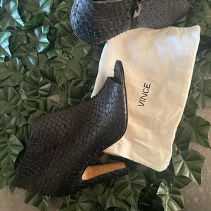 Vince Sierra Python Print Peep Toe Bootie - NEW